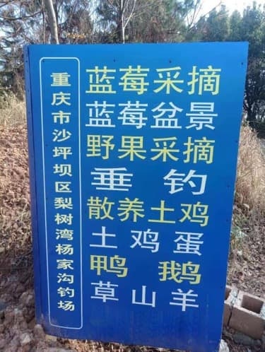 重庆市沙平坝区梨树湾杨家沟钓场